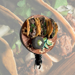 3pc street tacos badge reel