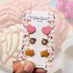 Pan dulce y cafe earring set studs