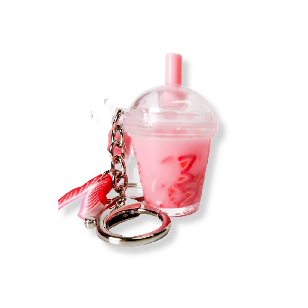 Mini Coffee Keychain //inspired Drink Keychain// Pink Drink Key Chain//  Miniature Keychain -  UK