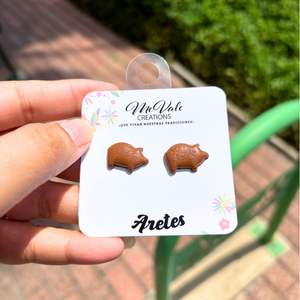 Marranito Pan dulce earrings studs