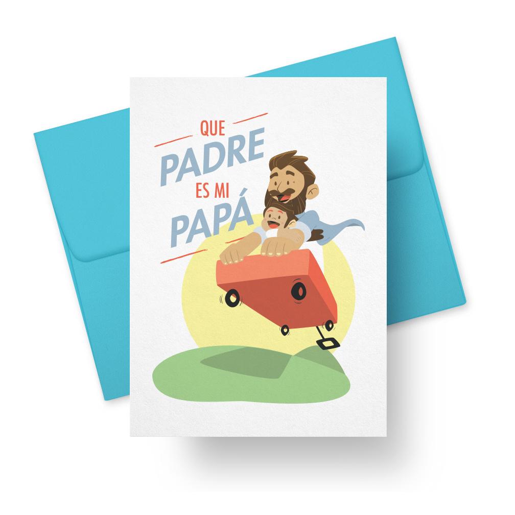 Que Padre Es Mi Papá - Spanish Fathers Day Greeting Card