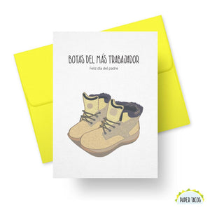 Botas Del Más Trabajador - Spanish fathers day card