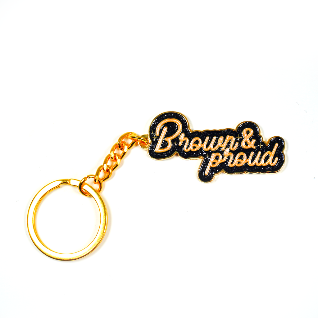 Brown and Proud Keychain