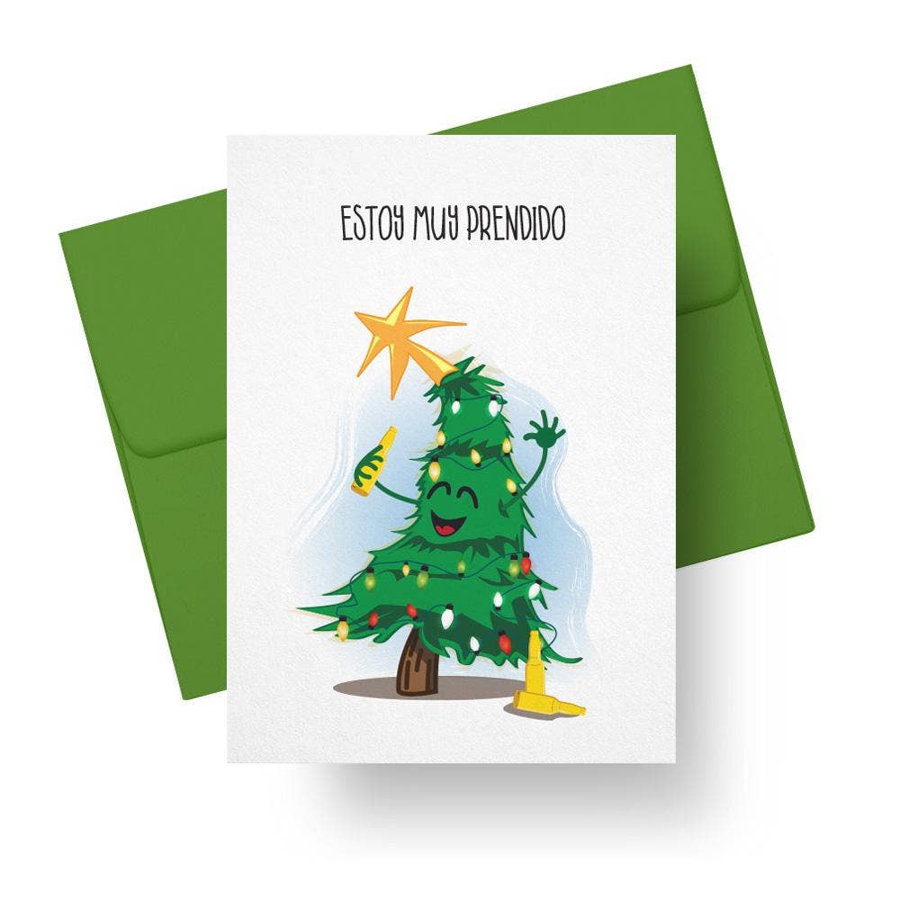 NEW! Estoy Muy Prendido - Christmas Tree card